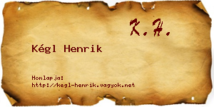 Kégl Henrik névjegykártya